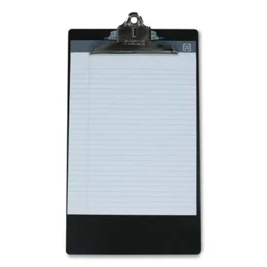 Saunders Aluminum Clipboard, 1" Clip Capacity, Holds 8.5" x 14" Sheets, Black image {1}