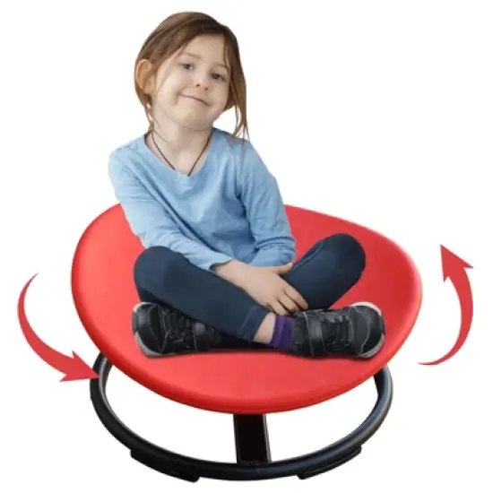 Yinvani Red Metal Sensory Swivel Chair For Autistic Children image {2}