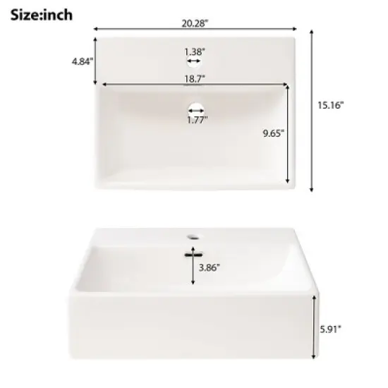 MOEPISY 20 Inch Bathroom Vanity With Ceramic Sink And Ample Storage, Ideal For Small Bathrooms, Black image {9}