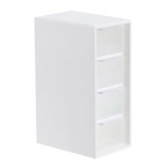 Unique Bargains Mini Plastic Cosmetics Desk Storage Box with 4 Drawers for Office Supplies image {4}