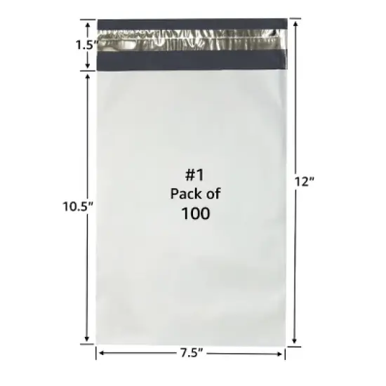 UOFFICE White  Poly Mailers Bags 7.5x10.5" image {1}