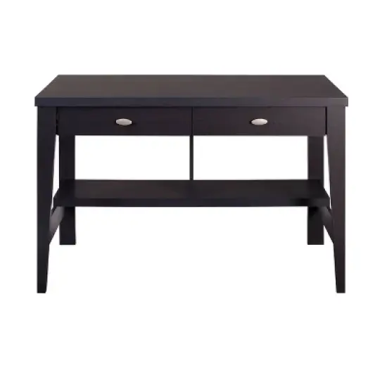 Folio Two Drawer Desk Black Espresso - CorLiving image {5}