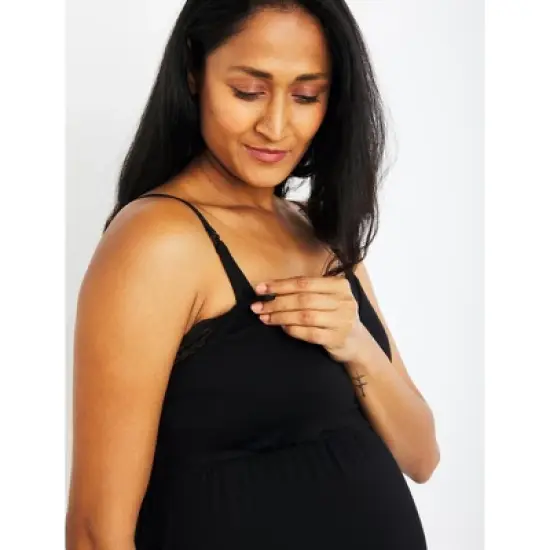 Lace Trim Clipdown Nursing Nightgown | A Pea in the Pod image {4}