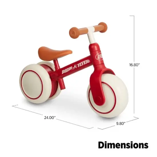Radio Flyer Steady Start 8'' Kids' Balance Bike - Red: Steel Frame, Adjustable Seat image {2}