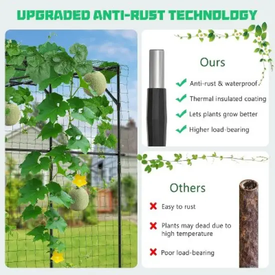 DoCred Tall Garden Arch Trellis for Climbing Plants, 79in Tall Metal Plant Support Trellis Archway for Climbing Vine image {6}