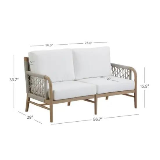 Nathan James Luciano Outdoor Loveseat Linen White image {6}