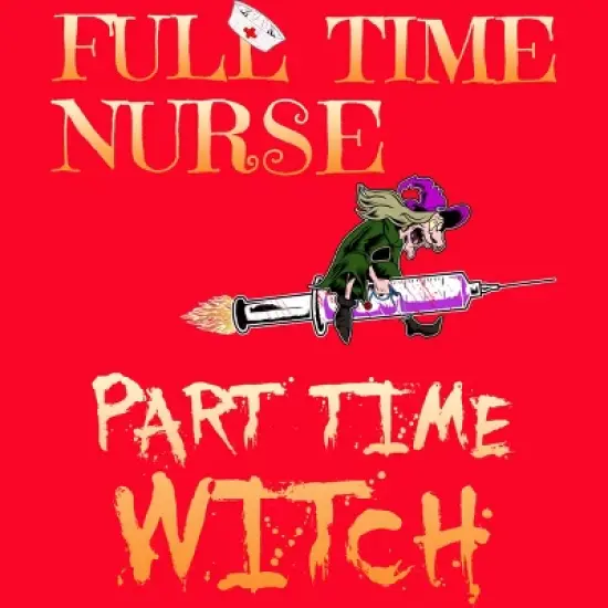 Women's Design By Humans Halloween Costume Full Time Nurse Part-Time Witch By TeeShirtMadness Racerback Tank Top image {1}