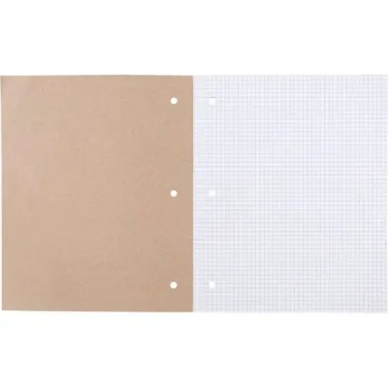 Reversible Quad Ruled Composition Notebook 8.5" x 11" 80 Sheets - up&up&trade;: Graphing Grid, Perforated, 3 Hole Punched image {4}