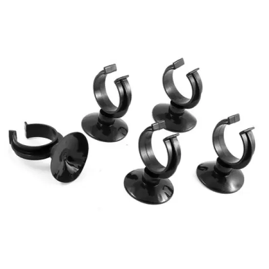 Unique Bargains Aquarium Fish Tank Suction Cup Heater Clips Clamps Holder Black 5 Pcs image {1}