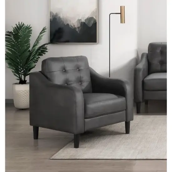 NicBex Couches for Living Room 1pc Chair Modern Single Sofa Chair Microfiber Upholstered Armchair with Solid Wood Frame image {1}