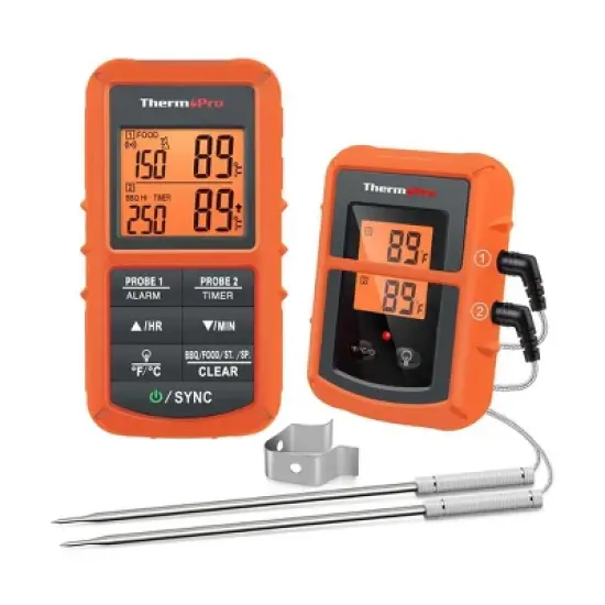 ThermoPro TP08BW Remote Meat Thermometer Digital Grill Smoker BBQ Thermometer with Two Probes image {8}
