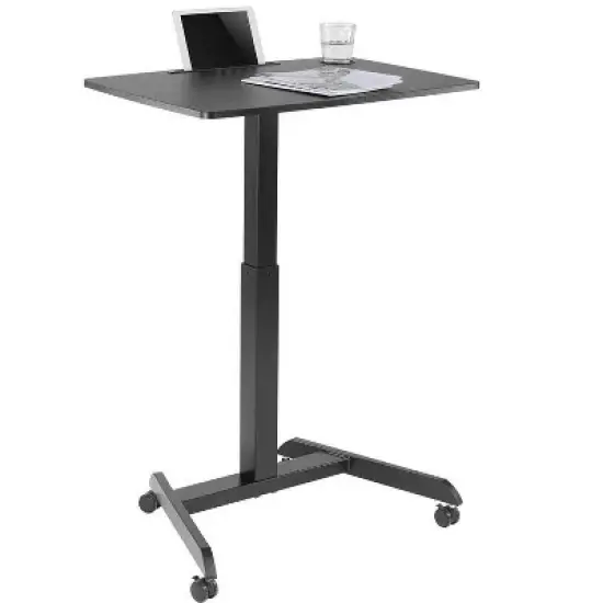 Monoprice Gas-Lift Height Adjustable Sit-Stand Mobile Rolling Workstation Laptop and Computer Desk V2 image {4}