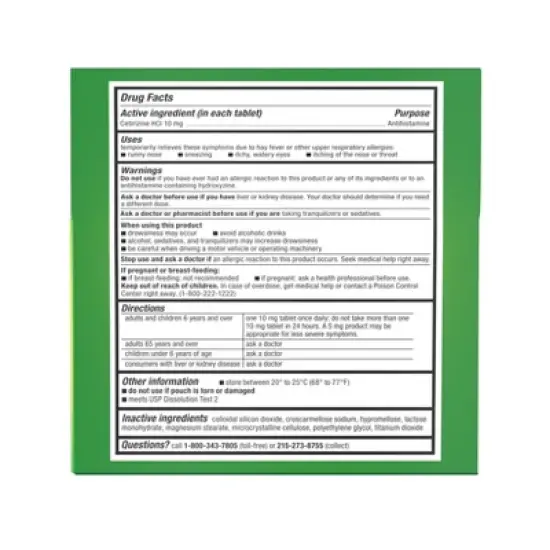 Zyrtec 24 Hour Allergy Relief Tablets - Cetirizine HCl image {4}