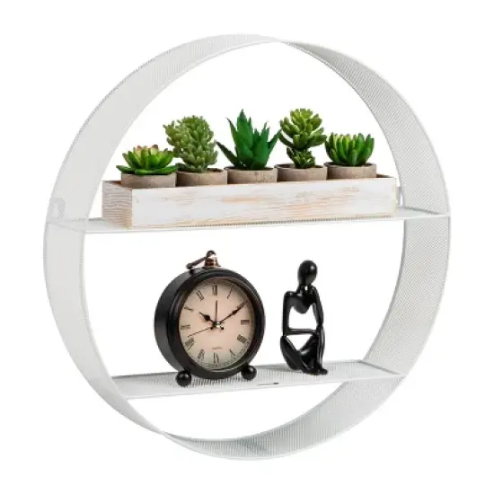 Mind Reader Circular Floating Shelves Metal Mesh image {7}