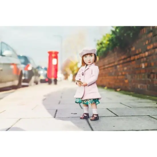 A Girl for All Time 1940s Pink Coat and Beret for 16 inch British dolls image {2}