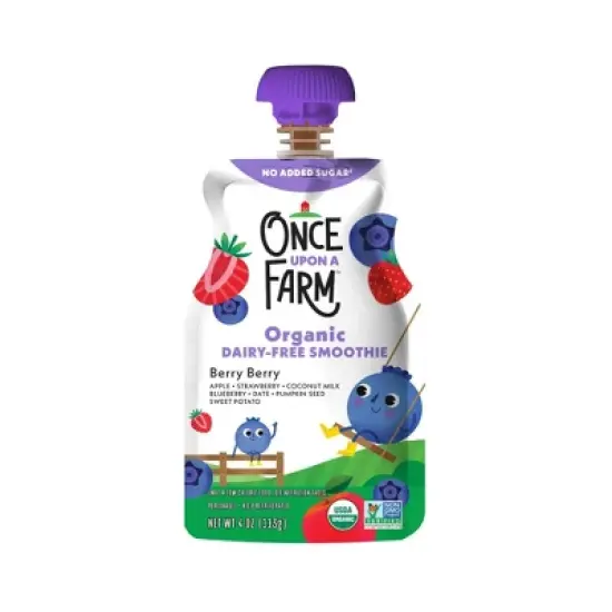 Once Upon a Farm Berry Berry Organic Dairy-Free Kids' Smoothie - 4oz Pouch image {6}