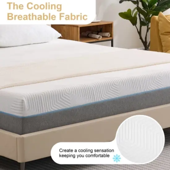 MUUEGM 12&rdquo; Gel Memory Foam Mattress| Medium Firm Mattress for Cool Sleep & Pressure Relief, CertiPUR-US Certified image {6}