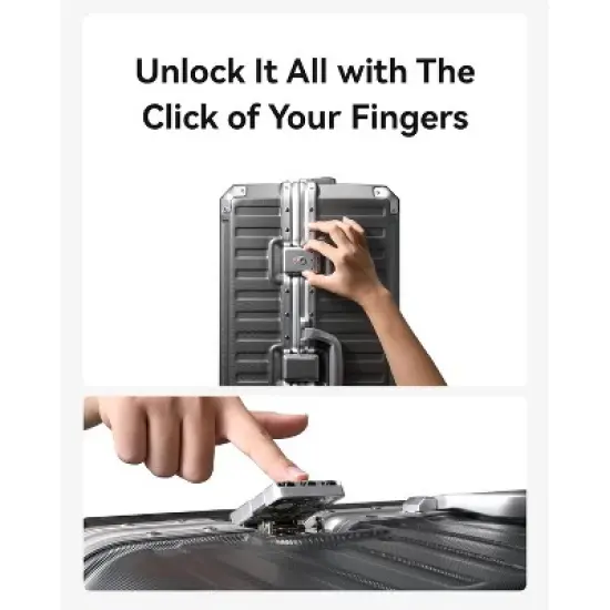 LUGGEX Aluminum Frame Zipperless Luggage with Silent Spinner Wheels, Durable Polycarbonate Hard Shell Suitcase image {4}