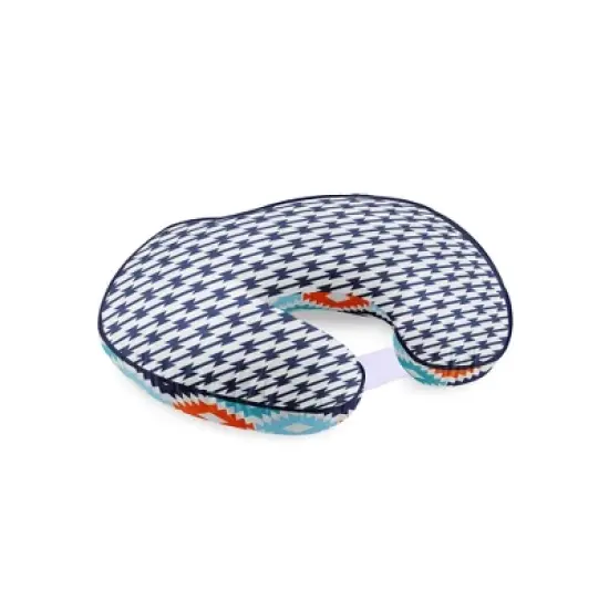 Bacati - 3 pc Liam Aztec Print Aqua Orange Navy Hugster Feeding & Infant Support Nursing Pillow image {6}