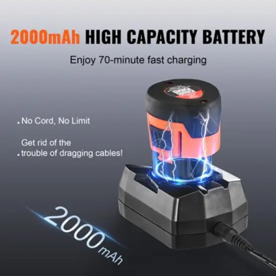 VEVOR 12V Electric Drain Auger, 25FT Cordless Plumbing Snake Auto Feed, Pipeline Snake Drain Clog Remover with Power Drill for 3/4"-2" Pipes, Black image {5}