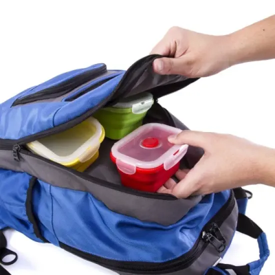 Kitchen + Home Thin Bins Collapsible Containers - Set of Silicone Food Storage Containers image {5}