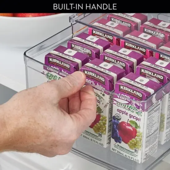 iDesign Stackable Storage Drawer for Pantry, Set of 4, Clear, Made in USA image {6}