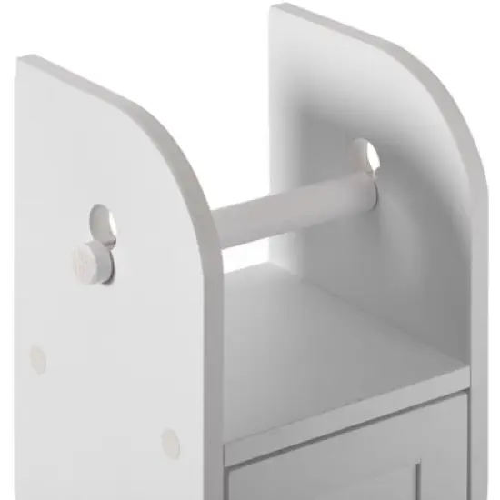 Basicwise White Freestanding Bathroom Toilet Paper Roll with Storage and Extra Slot For Tissue Roll image {5}