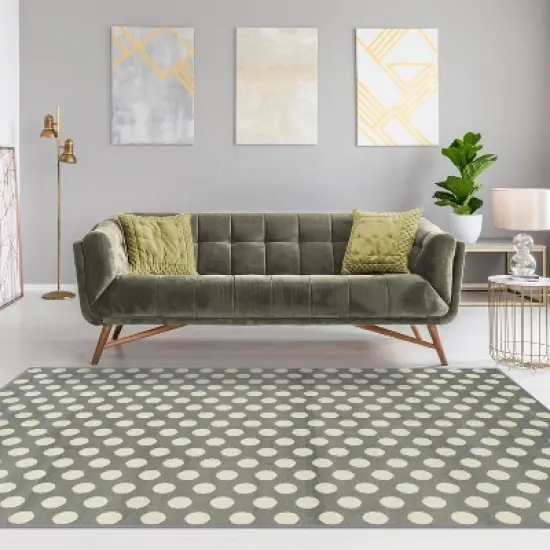Polka Dot Abstract Modern Contemporary Transitional Eclectic Plush Ultra-Soft High-Traffic Long-Lasting Indoor Area Rug by Blue Nile Mills image {1}