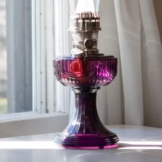 Aladdin Lincoln Drape Oil Lamp - Traditional Classic Indoor Oil or Kerosene Fuel Lamp, Bright White Light, Glass with Nickel Trim image {1}