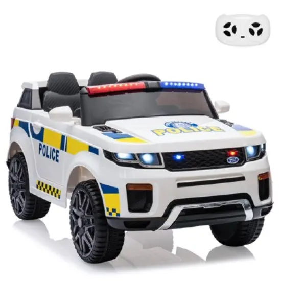 Kids Ride on Police Car, 12V Electric Truck for Toddlers, Ride on Toy with Remote Control, Intercom, Flashing Light&LED Lights, Handle image {8}
