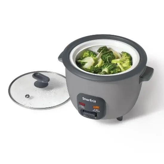 Starfrit 10-Cup 400-Watt Electric Rice Cooker with Non-Stick, PFAS-Free Ceramic Pot, Gray image {4}