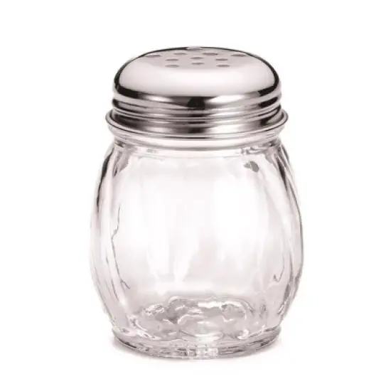 TableCraft Clear Glass/Steel Cheese/Spice Shaker 6 oz - Case of 12 image {1}