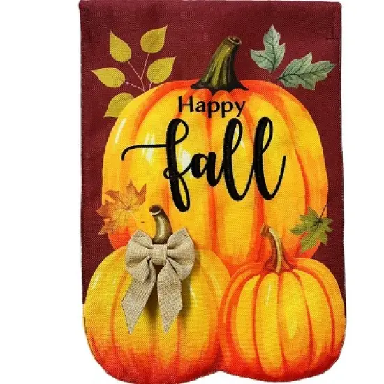 Briarwood Lane Burlap Garden Flag 12x18 For Outdoor Happy Fall Pumpkin Trio For Fall Garden Flag Flags For Outside image {4}