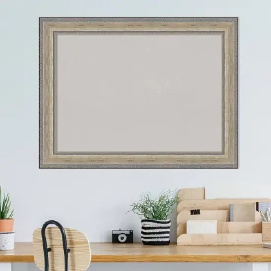 33"x25" Wood Frame Gray Cork Board Fleur Champagne Silver - Amanti Art image {7}