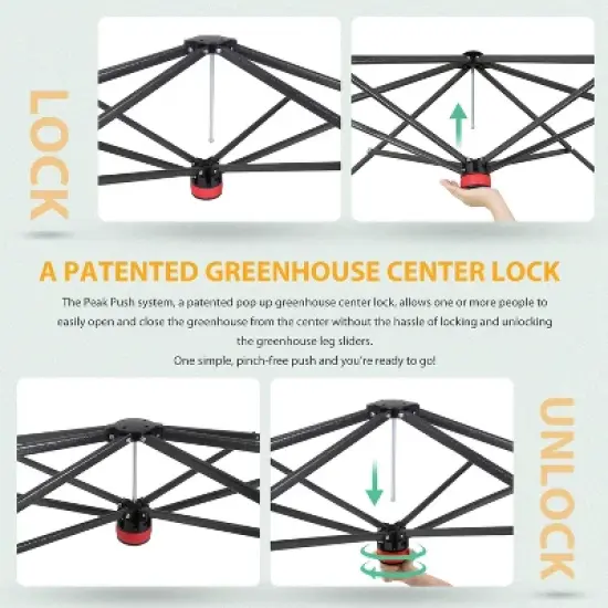 EAGLE PEAK 8'x6' Portable Walk-in Greenhouse with Zippered Doors and Windows image {5}