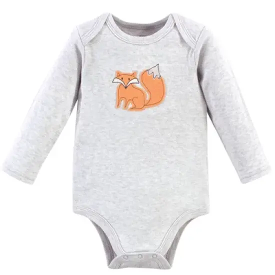 Hudson Baby Cotton Long-Sleeve Bodysuits 5pk, Gray Forest image {1}