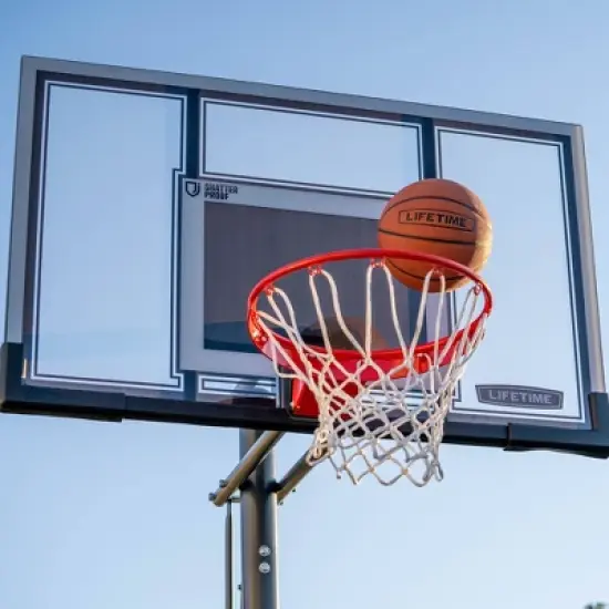 Lifetime Adjustable In Ground 54'' Basketball Hoop - White/Black image {2}