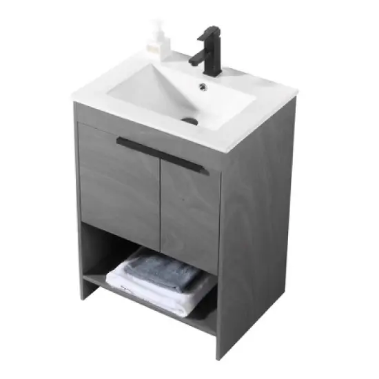 Fine Fixtures Phoenix Bathroom Vanity with White Ceramic Sink - Full Assembly Required image {2}