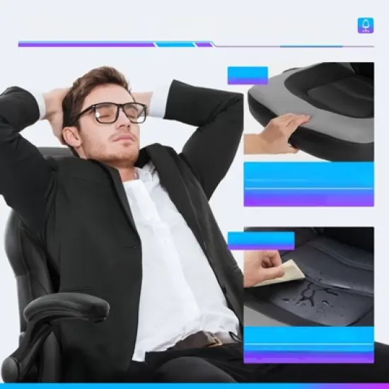 DSVIMOY Swivel Office Chair with Lumbar Support and S-shaped Backrest, Gaming Chair with Padded Armrests, Gray, 25.3"*41.8"*25.3" image {4}