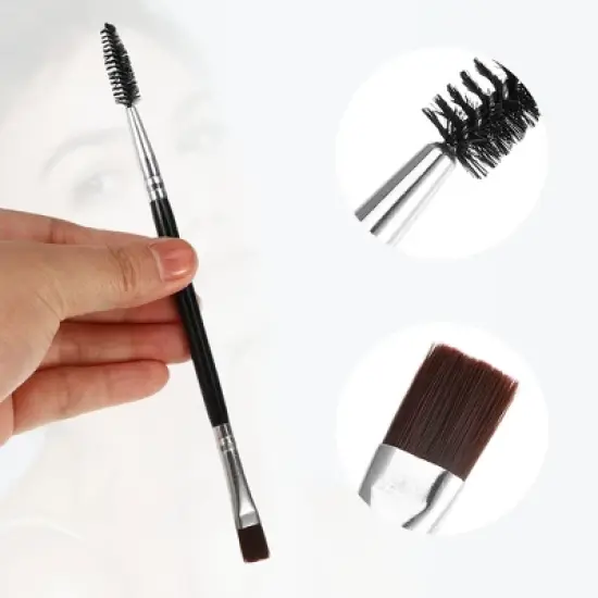 Unique Bargains Double-ended Eyebrow Makeup Brushes and Sets Black 2 Pcs image {4}