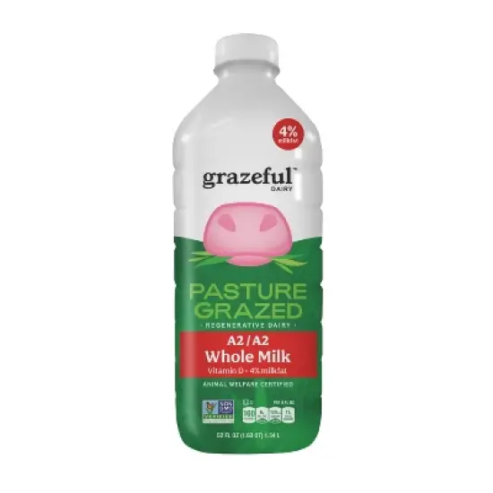 Grazeful Dairy 4% Pasture Raised Whole Milk - 52 fl oz image {5}