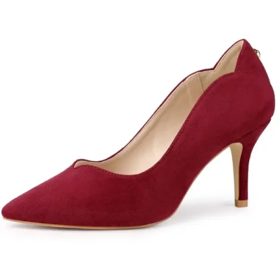 Allegra K Women's Pointed Toe Pull on Stiletto Heels Pumps image {7}