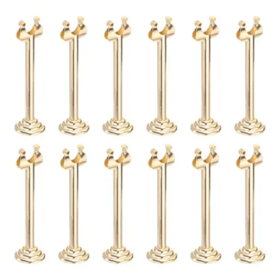 Unique Bargains Smooth Stable Rust Resistant Party Wedding Card Holders 12 Pcs Gold 3.15 Inch image {6}