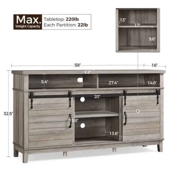 Yaheetech TV Stand for 65 Inch TV, TV Console with Storage image {2}