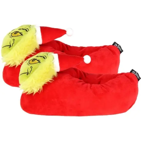 Dr. Seuss The Grinch Who Stole Christmas Character Santa Grinch Slippers image {1}