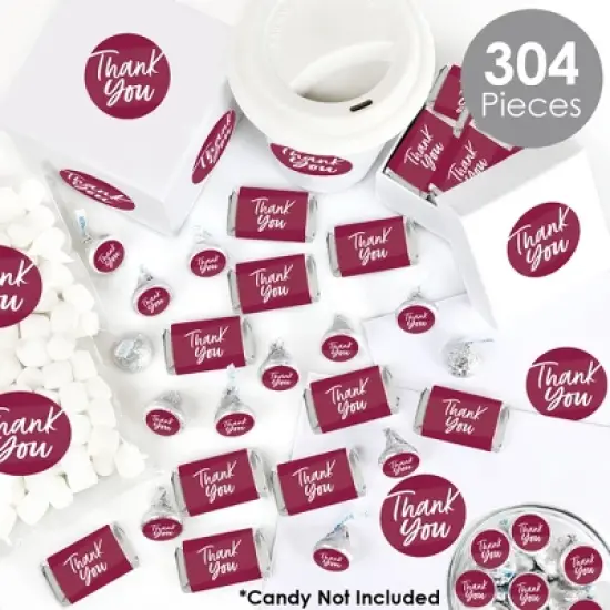 Big Dot of Happiness Burgundy Elegantly Simple - Guest Party Favors Candy Favor Sticker Kit - 304 Pieces image {1}