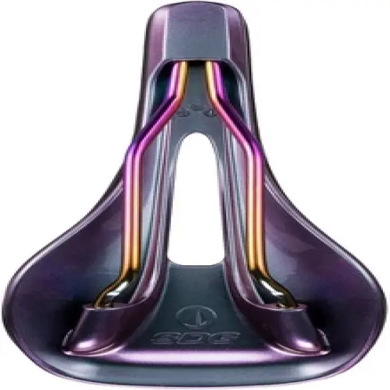 SDG Bel-Air V3 Overland Saddle - PVD Coated Lux-Alloy, Black/Oil-Slick, Limited Edition Fuel image {3}