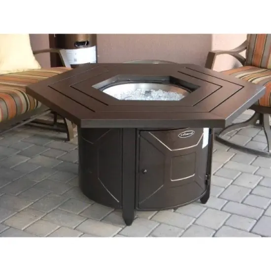 Hexagon Fire Pit Hammered Bronze - AZ Patio Heaters image {1}