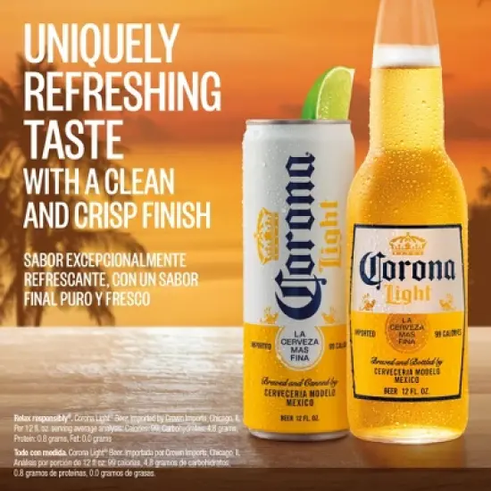 Corona Light Lager Beer - 12pk/12 fl oz Cans image {3}