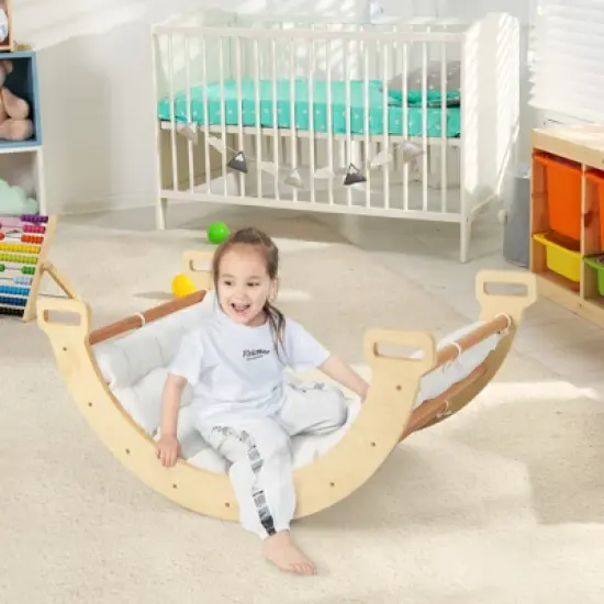Costway 2-in-1 Arch Rocker with Soft Cushion Double-Sided Climbing Arch for Toddlers image {2}
